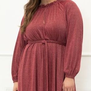 ELOQUII Elements Tie Waist Easy Dress